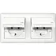 Gira 415803 wandcontactdoos randaarde klapdeksel 2-voudig IP44 compleet Standaard 55 wit glans