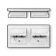 Gira 415803 wandcontactdoos randaarde klapdeksel 2-voudig IP44 compleet Standaard 55 wit glans