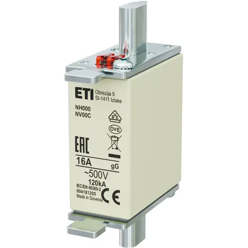 ETI 416800005 mespatroon zekering nh000 glgg 16a 500v ck
