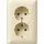 Gira 078801 wandcontactdoos 2-voudig randaarde voor enkele inbouwdoos Standaard 55 creme glans