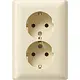 Gira 078801 wandcontactdoos 2-voudig randaarde voor enkele inbouwdoos Standaard 55 creme glans