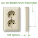 Gira 078801 wandcontactdoos 2-voudig randaarde voor enkele inbouwdoos Standaard 55 creme glans