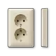 Gira 078801 wandcontactdoos 2-voudig randaarde voor enkele inbouwdoos Standaard 55 creme glans