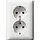 Gira 078803 wandcontactdoos 2-voudig randaarde voor enkele inbouwdoos Standaard 55 wit glans
