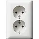 Gira 078803 wandcontactdoos 2-voudig randaarde voor enkele inbouwdoos Standaard 55 wit glans