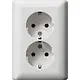 Gira 078804 wandcontactdoos 2-voudig randaarde voor enkele inbouwdoos Systeem 55 wit mat