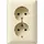Gira 078201 wandcontactdoos 2-voudig randaarde voor ovale 1,5 inbouwdoos Standaard 55 creme glans
