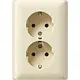 Gira 078201 wandcontactdoos 2-voudig randaarde voor ovale 1,5 inbouwdoos Standaard 55 creme glans