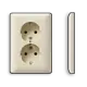 Gira 078201 wandcontactdoos 2-voudig randaarde voor ovale 1,5 inbouwdoos Standaard 55 creme glans