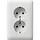 Gira 078203 wandcontactdoos 2-voudig randaarde voor ovale 1,5 inbouwdoos Standaard 55 wit glans