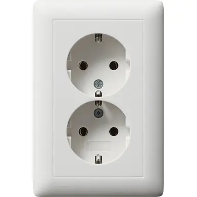 Gira 078204 wandcontactdoos 2-voudig randaarde voor ovale 1,5 inbouwdoos Standaard 55 wit mat