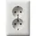 Gira 078204 wandcontactdoos 2-voudig randaarde voor ovale 1,5 inbouwdoos Standaard 55 wit mat