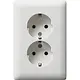 Gira 078204 wandcontactdoos 2-voudig randaarde voor ovale 1,5 inbouwdoos Standaard 55 wit mat