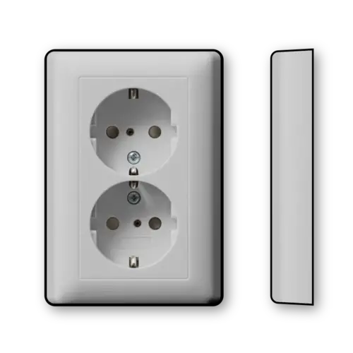 Gira 0783015 wandcontactdoos 2-voudig randaarde verhoogde aanraakbeveiliging voor enkele inbouwdoos Systeem 55 grijs mat
