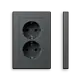 Gira 273528 wandcontactdoos 2-voudig randaarde Safety+ voor ovale 1,5 inbouwdoos Systeem 55 antraciet mat