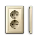 Gira 273501 wandcontactdoos 2-voudig randaarde Safety+ voor ovale 1,5 inbouwdoos Systeem 55 creme glans