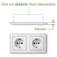 Gira 479304 wandcontactdoos 2-voudig randaarde compleet voorbedraad voor duo-inbouwdoos Standaard 55 wit mat
