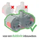 Gira 478604 wandcontactdoos 2-voudig randaarde Safety Plus compleet voorbedraad voor duo-inbouwdoos Standaard 55 wit mat