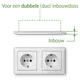 Gira 478603 wandcontactdoos 2-voudig randaarde Safety Plus compleet voorbedraad voor duo-inbouwdoos Standaard 55 wit glans