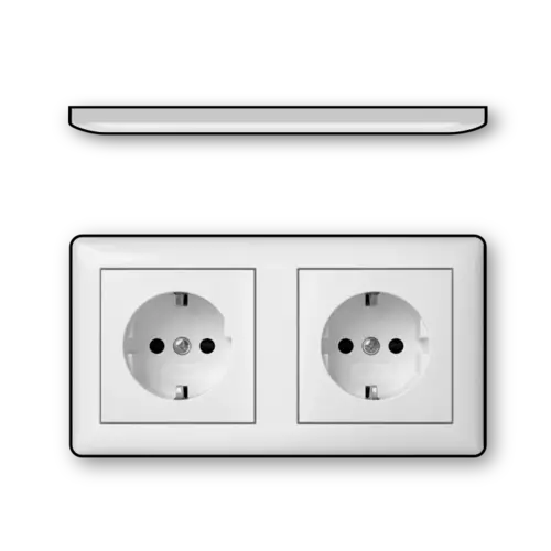 Gira 478603 wandcontactdoos 2-voudig randaarde Safety Plus compleet voorbedraad voor duo-inbouwdoos Standaard 55 wit glans