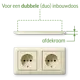 Gira 479301 wandcontactdoos 2-voudig randaarde compleet voorbedraad voor duo-inbouwdoos Standaard 55 creme glans
