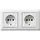 Gira 479303 wandcontactdoos 2-voudig randaarde compleet voorbedraad voor duo-inbouwdoos Standaard 55 wit glans