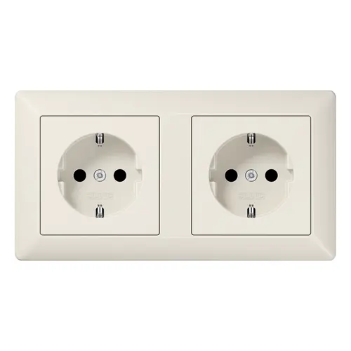 JUNG AS 1520-2 wandcontactdoos 2-voudig voorbedraad voor duo-inbouwdoos AS500 creme