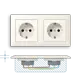 JUNG AS 1520-2 wandcontactdoos 2-voudig voorbedraad voor duo-inbouwdoos AS500 creme