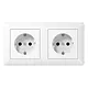 JUNG AS 1520-2 WW wandcontactdoos 2-voudig randaarde voorbedraad voor duo-inbouwdoos AS500 alpine wit