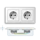 JUNG AS 1520-2 WW wandcontactdoos 2-voudig randaarde voorbedraad voor duo-inbouwdoos AS500 alpine wit