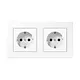 JUNG A 1520-2 BF WW wandcontactdoos 2-voudig randaarde voorbedraad voor duo-inbouwdoos A550 alpine wit