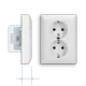 JUNG AS 5020 NU WW wandcontactdoos 2-voudig randaarde voor enkele inbouwdoos AS500 alpine wit