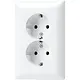 JUNG AS 5015 WW wandcontactdoos 2-voudig randaarde voor ovale 1,5 inbouwdoos AS500 alpine wit