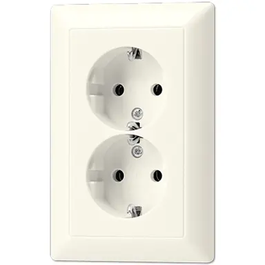 JUNG AS 5015 wandcontactdoos 2-voudig randaarde voor ovale 1,5 inbouwdoos AS500 creme