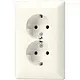 JUNG AS 5015 wandcontactdoos 2-voudig randaarde voor ovale 1,5 inbouwdoos AS500 creme
