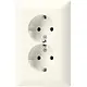 JUNG AS 5015 KI wandcontactdoos 2-voudig randaarde Safety+ voor ovale 1,5 inbouwdoos AS500 creme