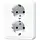 JUNG CD 5020 N WW wandcontactdoos 2-voudig randaarde voor enkele inbouwdoos CD500 alpine wit