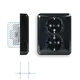 JUNG CD 5020 NKI SW wandcontactdoos 2-voudig randaarde Safety+ voor enkele inbouwdoos CD500 zwart glans