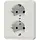JUNG CD 5020 NKI LG wandcontactdoos 2-voudig randaarde Safety+ voor enkele inbouwdoos CD500 lichtgrijs