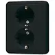 JUNG CD 5020 N SW wandcontactdoos 2-voudig randaarde voor enkele inbouwdoos CD500 zwart glans