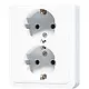 JUNG CD 5020 NKI WW wandcontactdoos 2-voudig randaarde Safety+ voor enkele inbouwdoos CD500 alpine wit