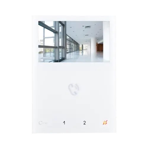 Comelit 6721W mini handsfree videomonitor 2-draads 4,3 inch opbouw wit