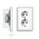 JUNG LS 5015 WW wandcontactdoos 2-voudig randaarde voor ovale 1,5 inbouwdoos LS990 alpine wit