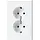 JUNG LS 5015 KI WW wandcontactdoos 2-voudig randaarde Safety+ voor ovale 1,5 inbouwdoos LS990 alpine wit