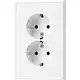 JUNG LS 5015 KI WW wandcontactdoos 2-voudig randaarde Safety+ voor ovale 1,5 inbouwdoos LS990 alpine wit
