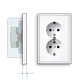 JUNG LS 5015 KI WW wandcontactdoos 2-voudig randaarde Safety+ voor ovale 1,5 inbouwdoos LS990 alpine wit