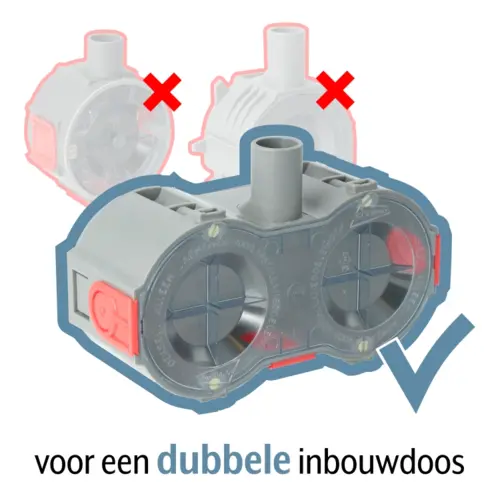 JUNG LS 1520-2 WW wandcontactdoos 2-voudig met randaarde voorbedraad voor duo-inbouwdoos LS990 alpine wit