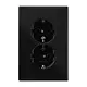 JUNG LS 5015 KI SW wandcontactdoos 2-voudig randaarde Safety+ voor ovale 1,5 inbouwdoos LS990 zwart glans