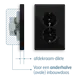 JUNG LS 5015 KI SW wandcontactdoos 2-voudig randaarde Safety+ voor ovale 1,5 inbouwdoos LS990 zwart glans