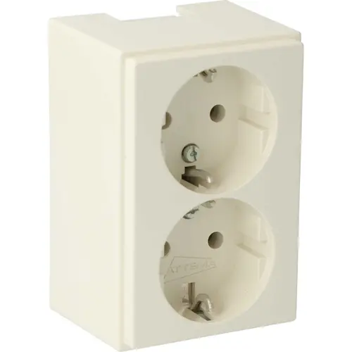 Attema AT5580 wandcontactdoos 2-voudig randaarde opbouw